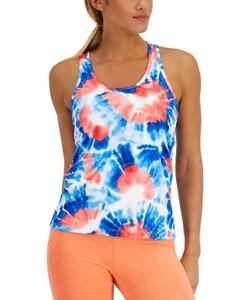 MSRP $20 Id Ideology Womens Tie Dye Racerback Tank Navy Size Large - Picture 1 of 3