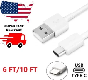 6/10FT USB Cable Fast Charge Type C Extra Long Charging Cord Rapid Charger Wire - Picture 1 of 6