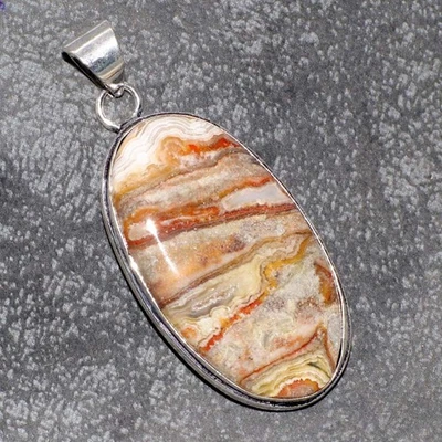 925 Серебряное покрытие мексиканская лагуна кружева подвеска ювелирных изделий размер 2,1 «GW - Изображение 1 из 3