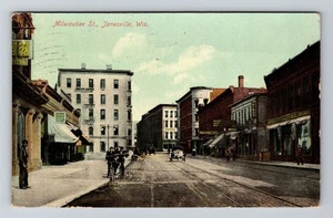 Janesville WI-Wisconsin, Hotel, Milwaukee Street, c1910 Vintage Postcard - Picture 1 of 2