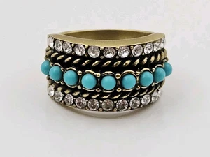 Heidi Daus Ring Faux Türkis & Kristalle Größe 7,5 - Bild 1 von 11