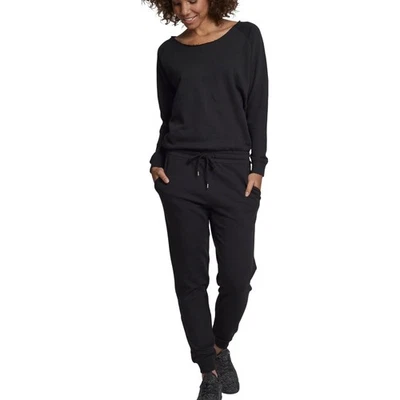 Urban Classics Ladies - Terry Longsleeve Jumpsuit schwarz - Bild 1 von 4