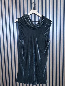 LaFayette 148 New York Dress XL Womens Gray Crushed Velvet Cowl Turtleneck Shift - Picture 1 of 6