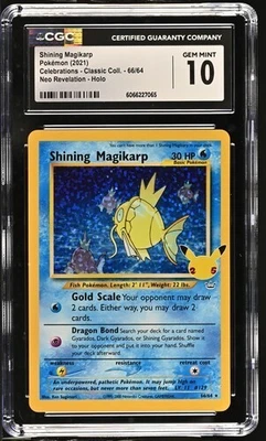 CGC 10 SHINING MAGIKARP 66 CELEBRATIONS CLASSIC COLLECTION POKEMON GEM MINT - Image 1 of 2