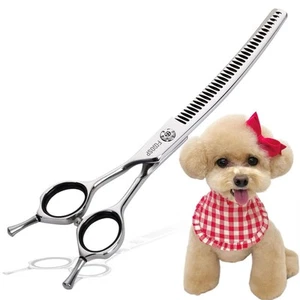 Left Handed Curved Chunker Shears 7 in Left Handed Dog Grooming Scissors for ... - Picture 1 of 8