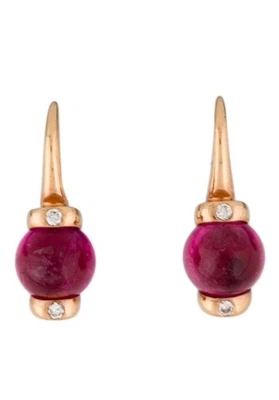 Pendientes Zorab Turmalina Rosa y Diamantes Pendientes 18k. Foto 1 de 4