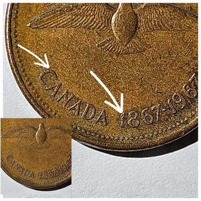 1867 1967 Canadian Rock Dove - w/ errors - grade 68/69+ - Image 1 of 4