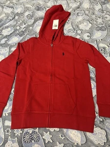Polo Ralph Lauren Full-zip Hoodie Sweater Red Girls Size 16 XL NWT - Picture 1 of 10