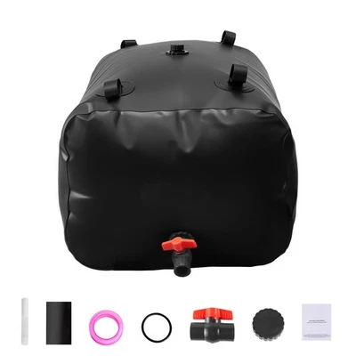 Tanque de almacenamiento de agua portátil Uimoso plegable de PVC de 63,4 galones - negro Foto 1 de 4