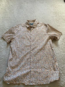Perry Ellis Men Geometric Short Sleeve Button-Up Shirt Multicolor Size M - Picture 1 of 9