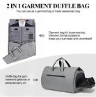 Garment Bags Convertible Suit Travel Bag with Shoes Compartment Waterproof Grey