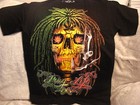 SKULL SMOKING JOINT THUG LIFE RASTA MARIJUANA LEAF T-SHIRT SHIRT