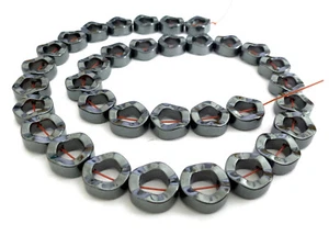 Hämatitperlen Disc gewölbt 12 mm Strang 34 Perlen Spacer nenad-design AN505 - Bild 1 von 4