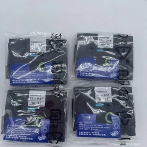 4 Black Ink On White Laminated Label 12mm 0.47" For TZe231 Brother PT Touch - Picture 1 of 5
