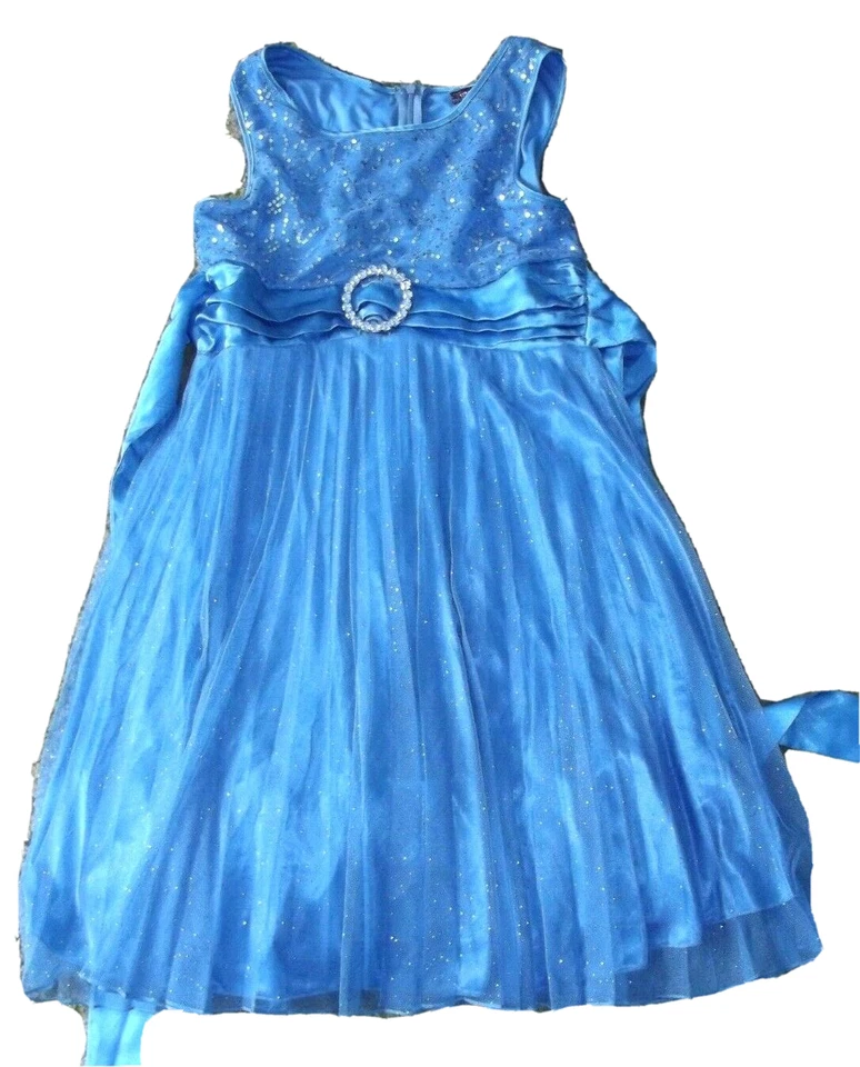NWOT MY MICHELLE Turquoise Blue SEQUINED SEQUIN FANCY DRESS GIRLS SIZE 16 B107 - Image 1 of 1