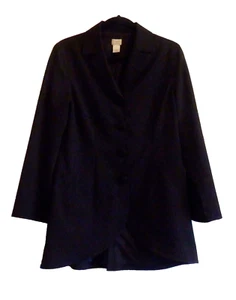 J. Jill Women's Black 4 Crochet Button Blazer Lined Jacket Coat SZ 4 Poly Blend - Picture 1 of 5