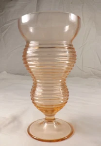 7" Pink Depression Glass Footed Flower Vase or 16 oz. Pairfait Sundae Milkshake - Picture 1 of 4