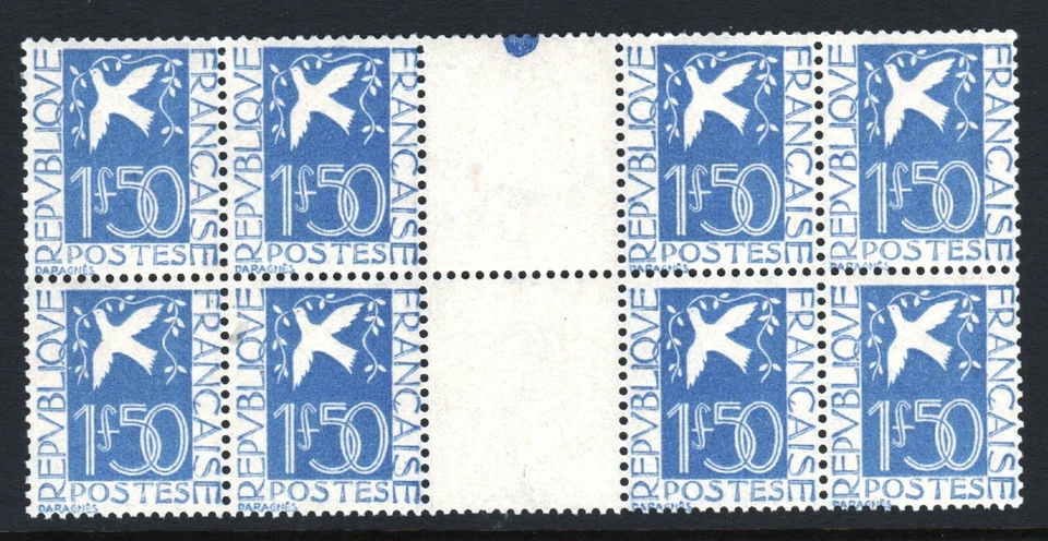 SELLO DE FRANCIA YVERT SCOTT 294 " PALOMA RAMA DE OLIVO 1F50 BLOQUE DE 8" MNH VVF T906 Foto 1 de 1