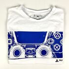 SONY PLAYSTATION White Short Sleeve T-Shirt With Blue Controller Print - Size  M
