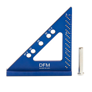 DFM Small Carpenter Square Made in USA with Fixed Miter Angle Pin (English - ...