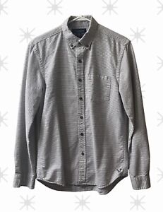 American Eagle Slim Fit White w/ Black Stripes Button-Front L/S Shirt S/P VGC
