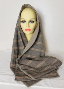 Monstros De Companhia Plaid and Plain Soft Wool Reversible Scarf - Picture 1 of 8