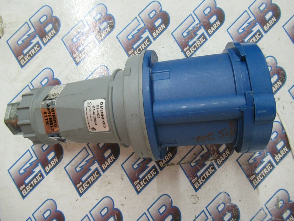 MENNEKES ME460C9, 60 Amp, 250 VAC, 3PH4W, Pin & Sleeve Connector- PS222 - Imagem 1 de 4
