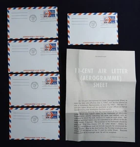 LOTE de 5 primer día de emisión #UC35 correo aéreo carta extranjera 11c avión y globo 1961 - Imagen 1 de 4