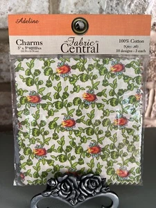 Fabric Central Adeline Charms 5”x5” Squares Floral  Cotton Fabric 10 Designs - Picture 1 of 2