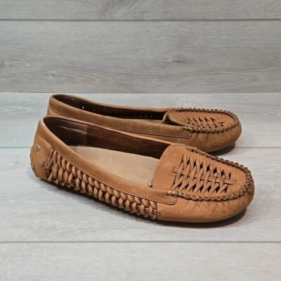 Ugg Australia Women Clary Woven Moccasin Leather Loafer Slip on shoes sz 9 - Image 1 of 4