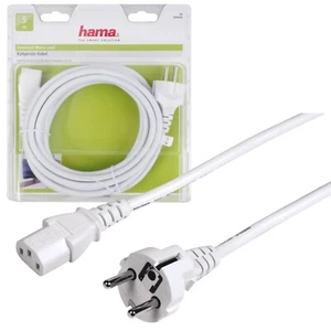 Câble appareil frigorifique Hama 5 m câble d'alimentation C13 3 pôles câble d'alimentation Schuko CEE 7/4 TV PC - Photo 1/3