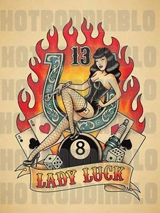 2-PACK RAT ROD HOT ROD LADY LUCK VINTAGE RACING RAT FINK STICKER CHEVROLET - Picture 1 of 1