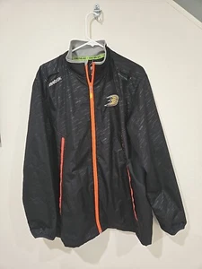Anaheim Ducks NHL Center Ice Reebok Pro Full Zip Jacket Kinetic Fit Size Medium - Picture 1 of 6