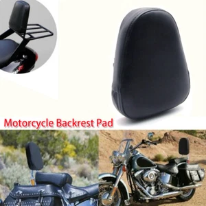 Motorcycle Passenger Backrest Cushion Pad Sissy Bar For Harley Honda Cruiser PU - Picture 1 of 11