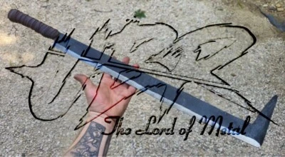 ESPADA DE MACHETE URUK HAI DE ACERO AL CARBONO HECHA A MANO UBR PERSONALIZADA CON FUNDA DE CUERO Foto 1 de 4