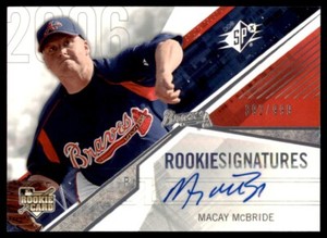 2006 SPx Macay McBride Auto 392/999 Atlanta Braves #103