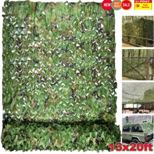 13x20Ft Camping Camouflage Netting Military Camo Sunshade Mesh Hunting Car Cover - Picture 1 of 16