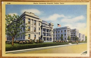 Postal Baylar University Hospital Dallas Texas TX Curteich años 30 sin usar - Imagen 1 de 1