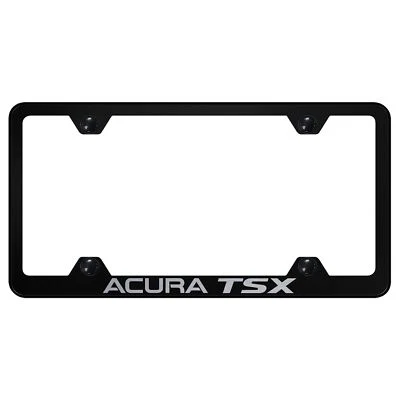 Marco de matrícula de cuerpo ancho de acero inoxidable con logotipo grabado láser Acura TSX Foto 1 de 3