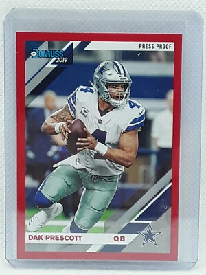 Dak Prescott 2019 Donruss Football - RED PRESS PROOF #73 - Dallas Cowboys - Image 1 of 2