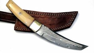 Beautiful Custom hand made Damascus steel Tanto Hunting knife.  (NE-803)