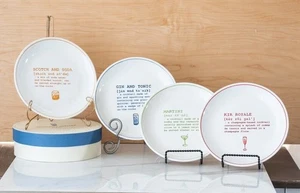 (4) Pottery Barn Teller Salat Desserts Cocktails definiertes Rezept 8 1/4 Zoll - Bild 1 von 9