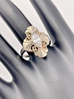 ANILLO VINTAGE KABANA PLATA ESTERLINA 925 ESTILO RENACENTISTA CIRCONITA TALLA 8.5 DECO 4203 Foto 1 de 4