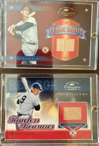 Two - 2002 Donruss Classics Timeless Treasures Ted Williams Relic Cards - Picture 1 of 6