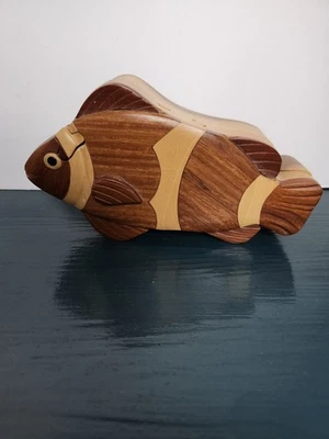 鱼拼图木盒手工制作 3D 木制艺术 — 第 1/3 张图片