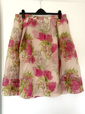 Boden Pandora Silk Occasion Skirt Pink and green floral 16R excellent Condition - Image 1 of 4