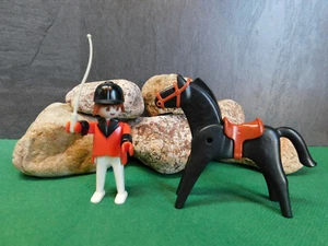 Playmobil ***Rarität*** Klicky-Pferd mit b-Prägung links und Reiter, ohne OVP! - Bild 1 von 4