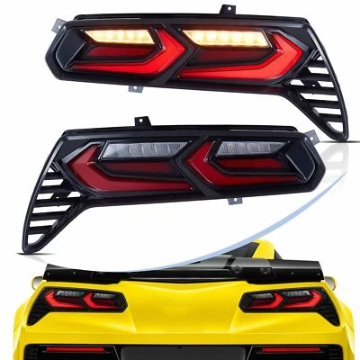 Luzes traseiras de LED vermelhas traseiras para Chevrolet Corvette C7 2014-2019 com animação de inicialização - Imagem 1 de 4