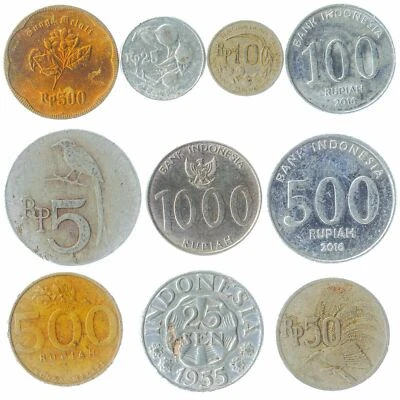 Indonesia Coins Sen Rupiah Mixed Currency Collection of 10 | 1965 - 2022 - Image 1 of 4