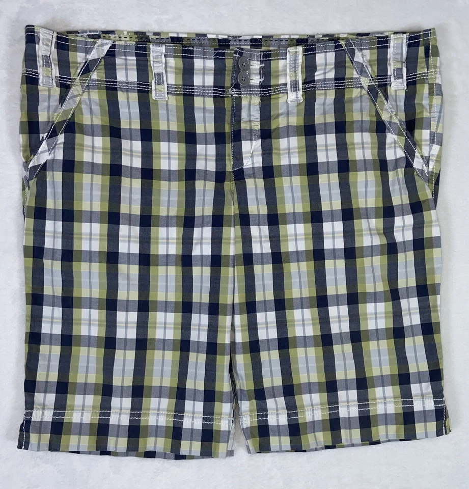 Ruehl Nº Bermudas Pantalones Cortos 925 Verde Azul A Cuadros Talla 8 Playa Relax Informal Retro Foto 1 de 4